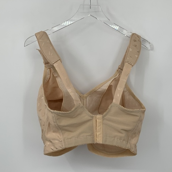 Elila Jacquard wire-free soft cup bra mocha nude non-padded 5 hook eye 38L - Picture 4 of 6
